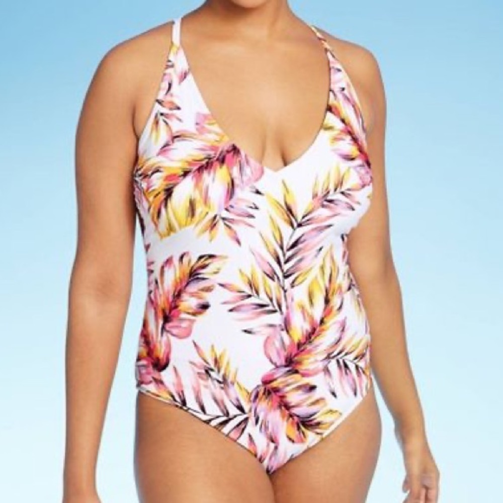 NWT Kona Sol V-Neck Crossback Onepiece Swimsuit